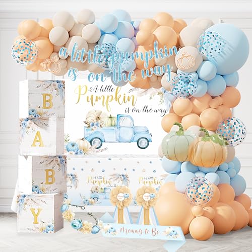 Fall Pumpkin Baby Shower Decorations Party Supplies Set for Boy
