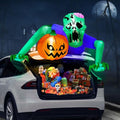 7ft Inflatable Green Zombie Car Decorations Kit for Trunk or Treat Halloween Outdoor Yard with Built-in LEDs