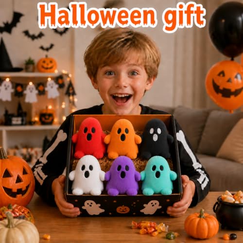 Halloween Plush Ghost Toys Set - 18 Soft Mini Decorations & Party Favors