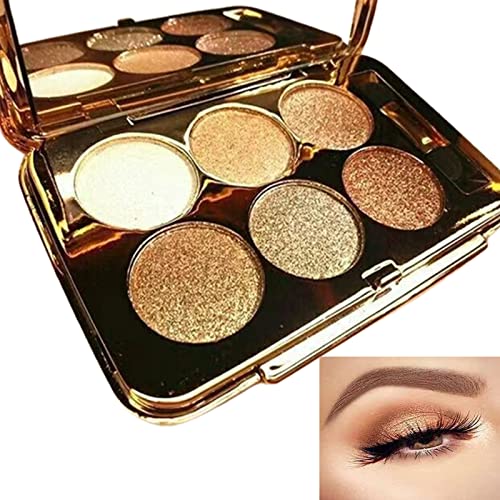 Sparkle Eyeshadow Palette #05 - 6 Glitter Neutral Colors Waterproof & Long Lasting