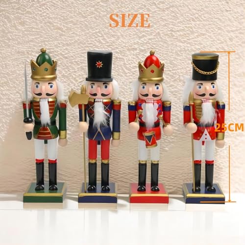 10 Inch Christmas Nutcracker Figures Set - Hand-Painted Wooden Holiday Decor - Variation: 10inch-bbbb