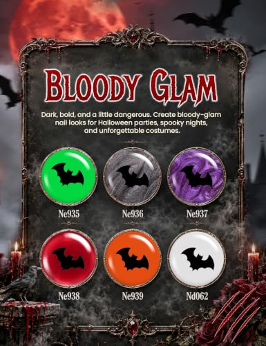 Beetles Halloween Vampiric Feast Gel Nail Polish Kit with Mini UV Light - Dark Red