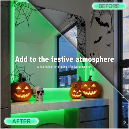 20 FT Green LED Rope Lights - Indoor DIY Cuttable Strip for Room Bathroom Kitchen