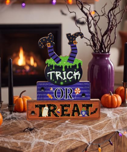 Putuo Decor Halloween Witch Cauldron Sign - Trick or Treat Variation