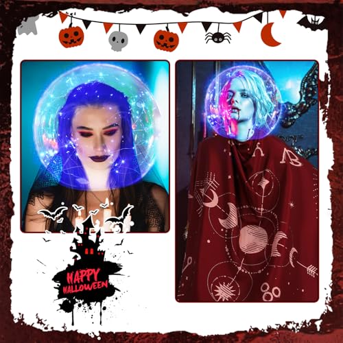 14-Inch Clear Acrylic Globe with LED Candles Halloween Decoration Set