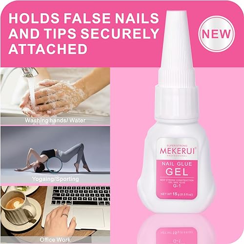 MEKERUI Nail Glue for Press-On Nails - Fast-Drying, Long-Lasting, Waterproof, 1 / Nail Glue
