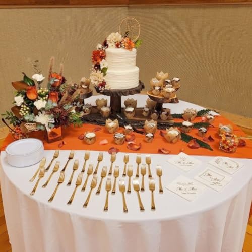 Burnt Orange Chiffon Table Runner 29x120 Inches - Rustic Wedding & Holiday Decor - Lightweight & Drapable | Each