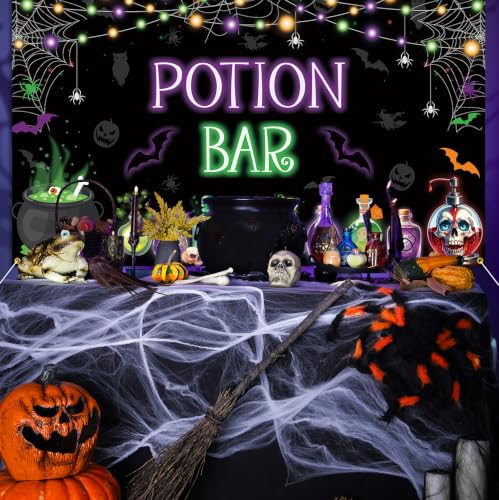 Halloween Potion Bar Backdrop Banner Party Decorations Indoor Outdoor