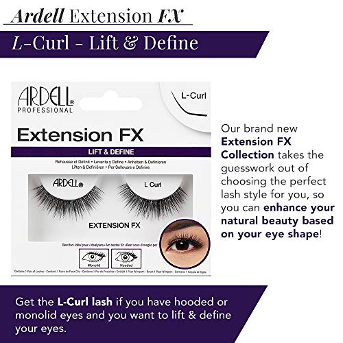 False Eyelashes L Curl 4 Pairs - Natural, Reusable, Perfect for Hooded Eyes