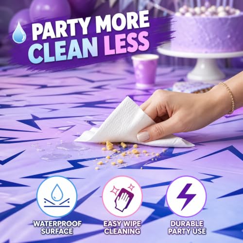Kpop Birthday Party Decorations Set with Banner and Tablecloth - Lightning Theme