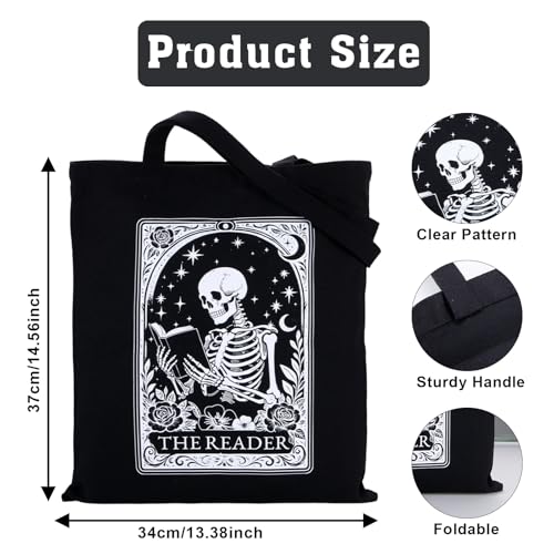 Black Gothic Tote Bag for Women Halloween Trick or Treating