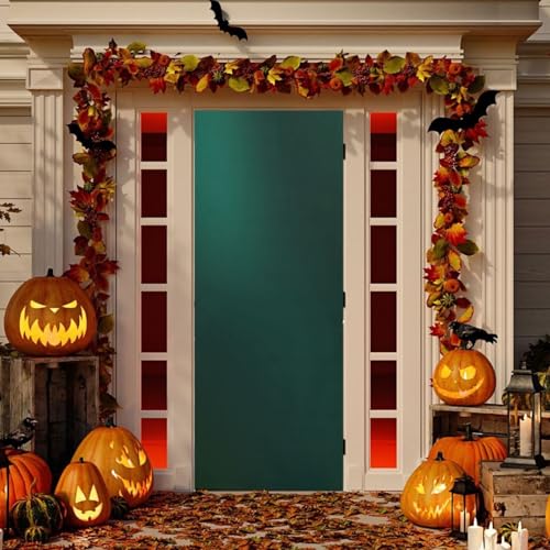 Hunter Green Door Cover - Washable Waterproof Holiday Door Decor, 35 x 79 Inch - Variation of THIS listing