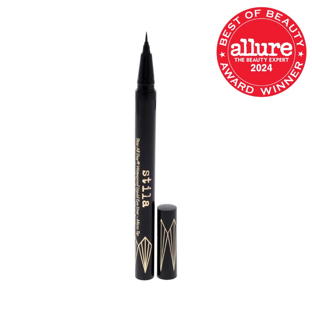 Stila Waterproof Liquid Eye Liner - Stay All Day Makeup with Fine Brush Tip | Smudge-Proof Satin Finish