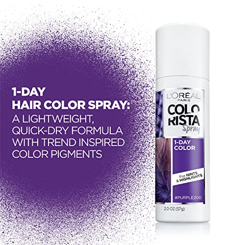 Temporary Hair Color Spray - Purple, 2 Ounce - Pack of 1 - Washable & Vivid
