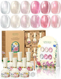 APUREE Multicolor Cat Eye Gel Nail Polish Set - Pink Glow, Long-Lasting & Vegan
