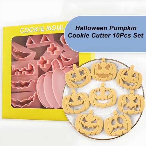 Halloween Cookie Cutter Set 3D Pumpkin Shape with Variation K - DIY Baking & Decoration