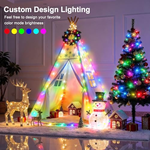 Smart 66FT RGB & Warm White LED String Lights with APP & Remote Control - Music Sync & Timer