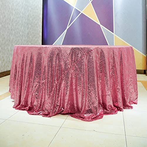 Rose Pink Sequin Tablecloth - 120 Inch Round Glitter Party Cover (Variation of THIS listing)