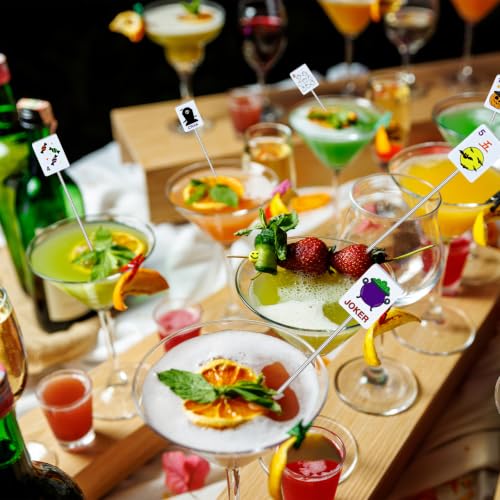 Halloween Mahjong Cocktail Picks - 6 Pcs Stainless Steel Drink Garnishes - Style: Halloween