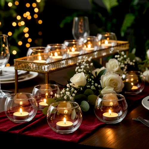 Clear Glass Candle Holders Set of 36 - Votive & Tealight Holders for Wedding & Party Decor - Variation: 36 Clear