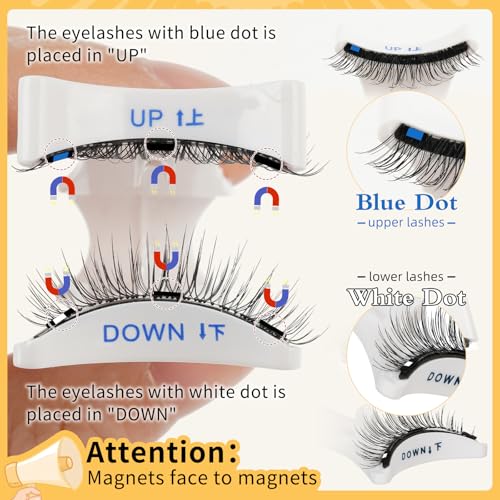 Reusable Magnetic Eyelashes Set with Applicator - 2 Pairs A11 - Natural Look, Easy to Apply, No Glue Needed
