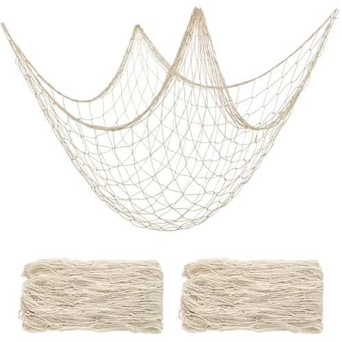 Fish Net Decorations 2 PCS - Nautical Beach Party Table Runner & Wall Decor