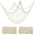 Fish Net Decorations 2 PCS - Nautical Beach Party Table Runner & Wall Decor