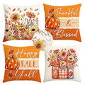Outdoor Waterproof Pillow Covers Set of 4 20x20 Inches Fall Decor Orange