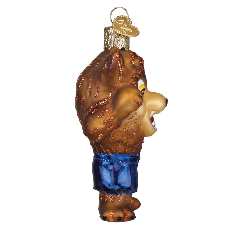 Halloween Werewolf Glass Ornament for Christmas Tree - Handcrafted Holiday Decoration