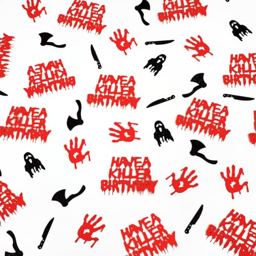 Halloween Birthday Confetti Set - Ghost, Bloody Handprint, Knife, Axe Decor