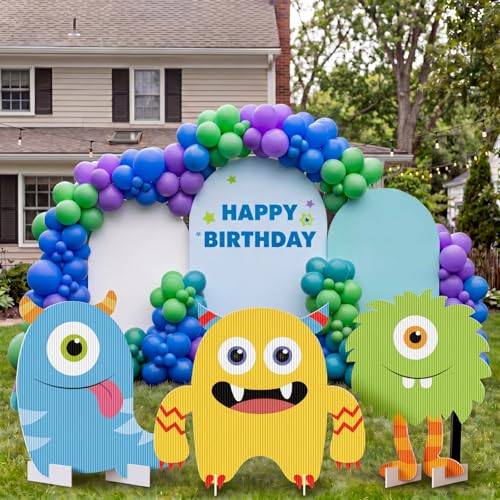 Monster Party Door Decorations Set - Photo Booth & Event Decor, 3-Piece