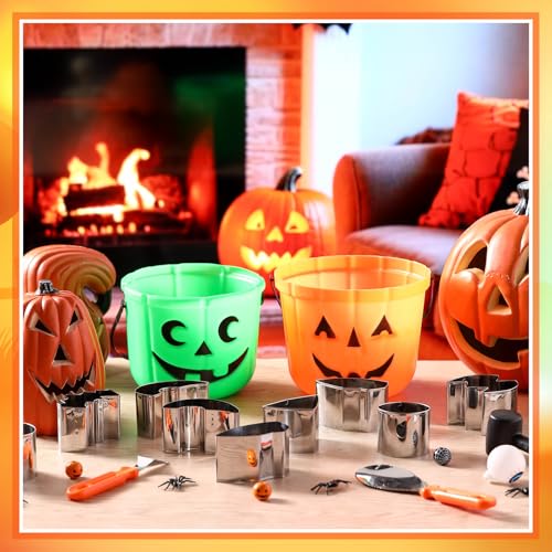 Halloween Pumpkin Carving Kit with Stencils & Tools - 48 Pieces for Adults