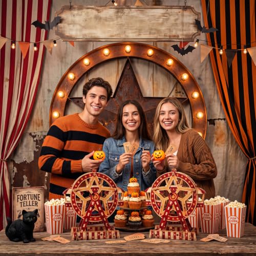 3 Sets Carnival Ferris Wheel Centerpiece Decorations - Retro Party Props