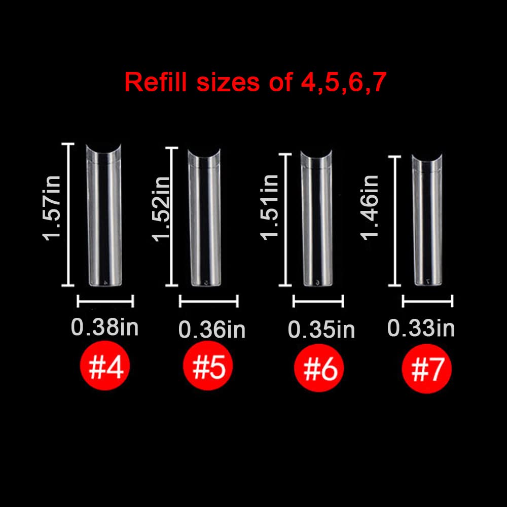 XXL No C Curve Nail Tips, SWETIDY 600Pcs Refill Size of 4,5,6,7 Clear Acrylic Nails Square Shape Nail Half Cover