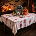 Large Bloody Handprint Halloween Tablecloth - Creepy Fake Blood Stained Cover, 84.6 x 108.3 Inches