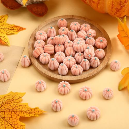 Mini Velvet Pumpkins Set - 45 Artificial Fall Decor for Centerpieces, Vases & Crafts