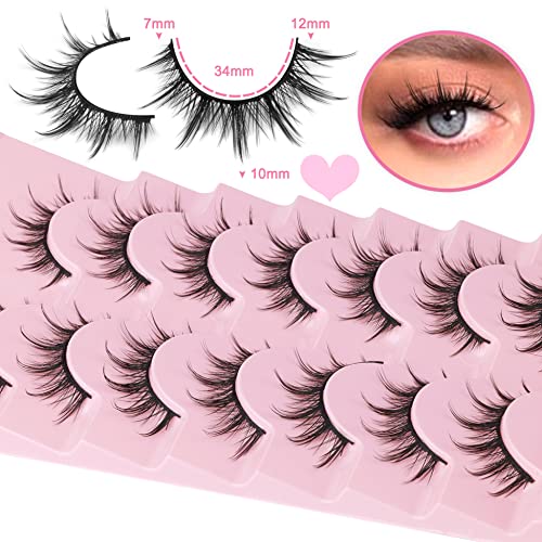 Natural Manga Style False Eyelashes - Anime Wispy 3D Mink Lashes, Reusable Pack, Eydevro