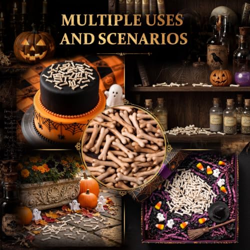 Halloween Mini Resin Skeleton Bones Figurines Set - 100 Pieces for Crafts & Decorations (Variation: Skeleton Bones)
