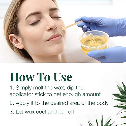 Small Wooden Waxing Applicator Sticks - 100 Count for Face & Body - Clean + Easy