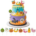 Spooky Summer Cake Toppers Set - 40 Assorted Halloween & Beach Decorations