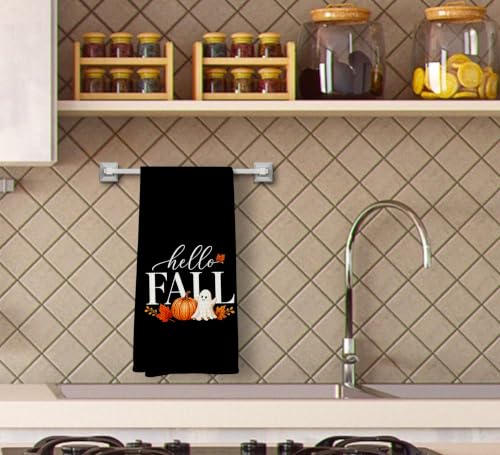 Fall Ghost Kitchen Dish Towels - 16x24 Inches Halloween Decor - Variation of Fall-9 / 1