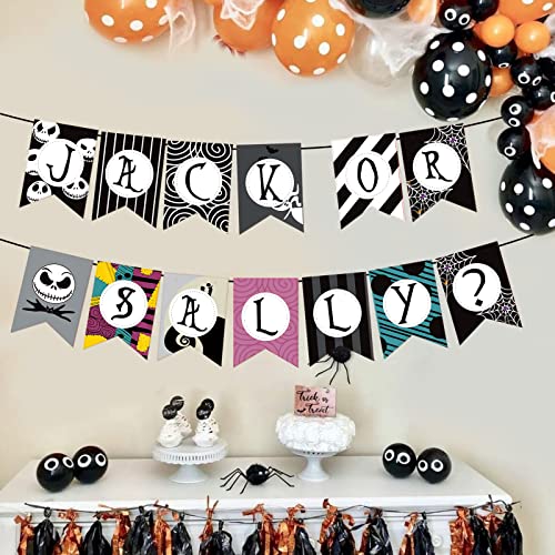 Halloween Skeleton Gender Reveal Banner Spooky Party Decorations