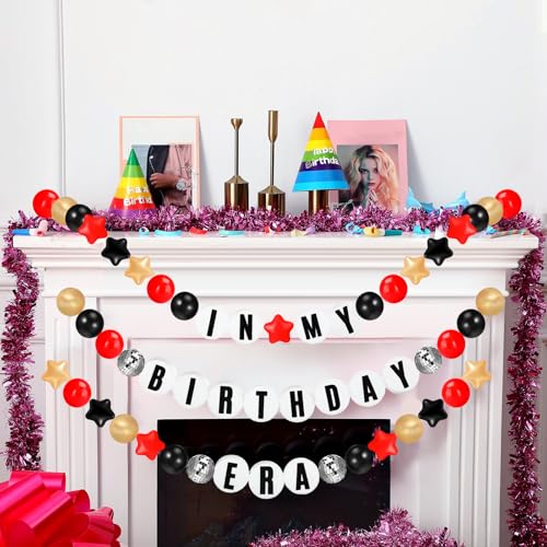 Simgoing Giant Friendship Bracelet Garland Kit - Black, Gold, Red Party Decor