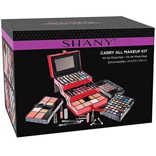All-In-One Makeup Set with 67 Colors & Mirror - Red Variation