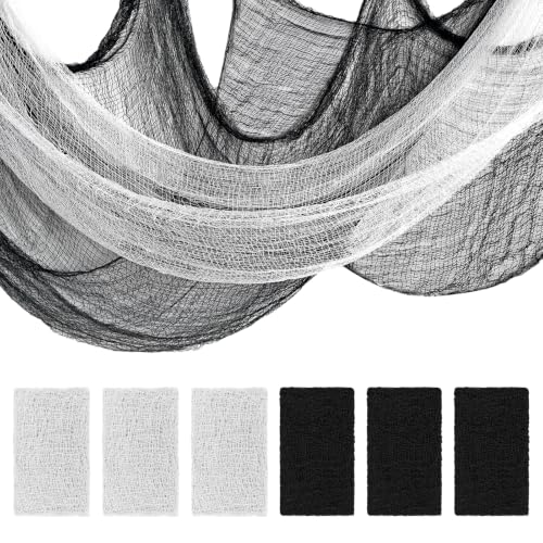 Halloween Creepy Cloth Set - Black & White 6 Pack 30x75 Inch Decorations
