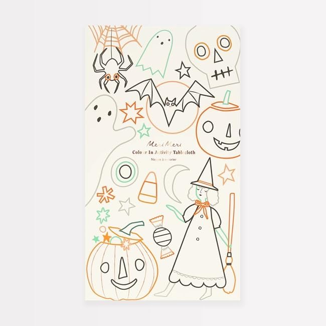 Halloween Color-In Activity Tablecloth - Disposable Kids Party Decor