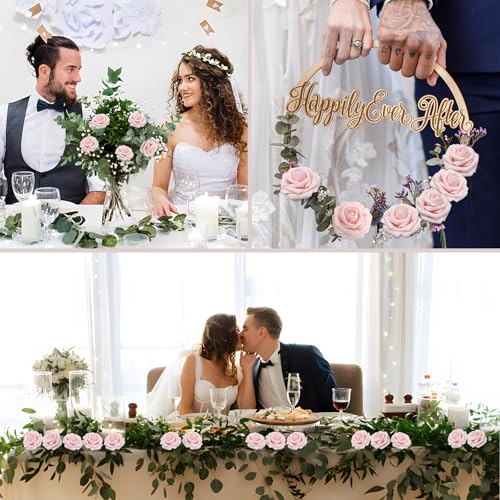 Artificial Foam Roses Bulk Light Pink 3-Inch Stemless Wedding Bouquets 400 pcs - DIY Decorations