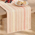 Pink Farmhouse Striped Braided Table Runner 12x120 Inch - Artoid Mode