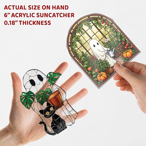 Halloween Ghost & Black Cat Suncatchers Set - Boo Variation