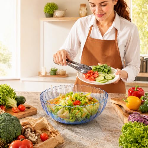 4 Pack Plastic Serving Bowls - 74oz Salad & Snack Bowls, Break-Resistant, Multicolor